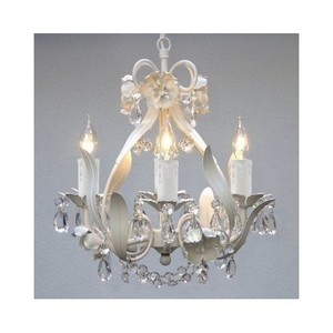 Crystal Chandelier Ceiling crystal Pendant small Small chandelier  Fixture   White antique 4 Vintage Light