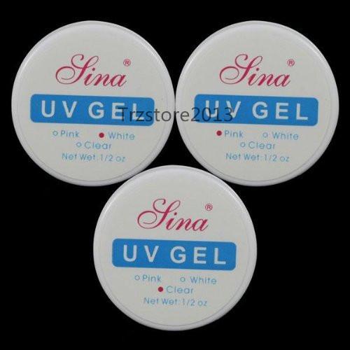 3-Color-Nail-Art-UV-Gel-Builder-Tips-Glue-Clear-Pink-White-Extension-Manicure