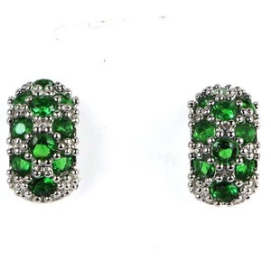 ... about Fashion Jewelry Green Emerald, White CZ Silver Earrings Gift