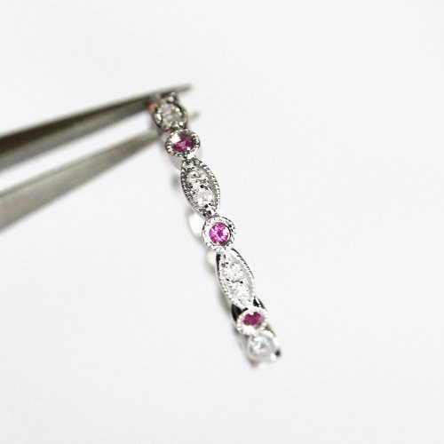 VS-Art-Deco-0-11ct-Red-Ruby-Diamonds-14K-White-Gold-Band-Engagement-Wedding-Ring