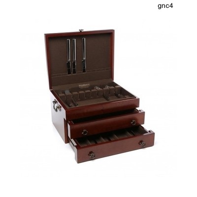 Silverware Storage Mahogany Chest Flatware Wood Box ...