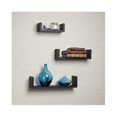 Floating Wall Shelves Black Display Storage Ledge ...