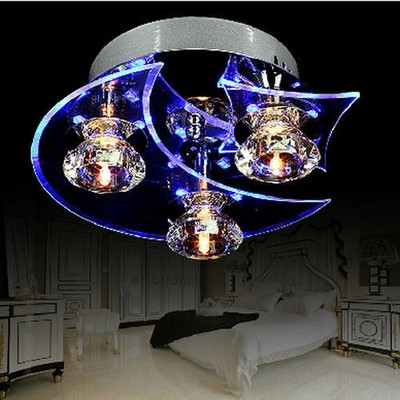 3W Modern Crystal Flush Mount Ceiling Pendant ...