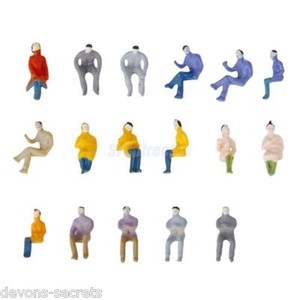50/100 wholesale joblot model railway SITTING people figures N HO OO gauge 14mm | eBay