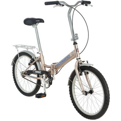 Schwinn 20 inch Unisex Hinge Folding Frame Bike Bicycle - Beige