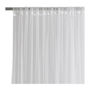 WHITE-Curtains-IKEA-LILL-2-Pair-4-Panels-110-x-98-Sheer-Net-Bed-Canopy ...