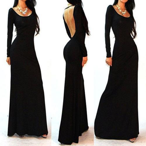 Long Sleeve Backless Dress  eBay