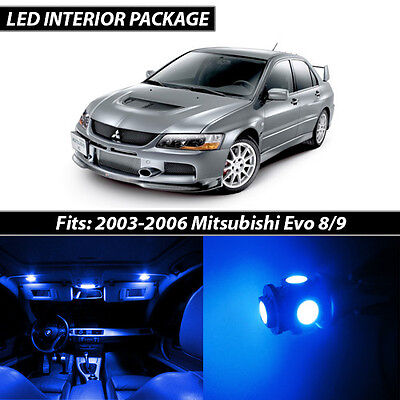 2003-2006 Mitsubishi Lancer Evolution 8 9 Blue Interior LED Lights Package Kit