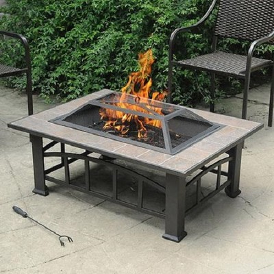 Outdoor Wood Burning Metal Frame Firepit Heater ...