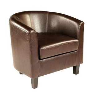 Brown Leather Tub Chair