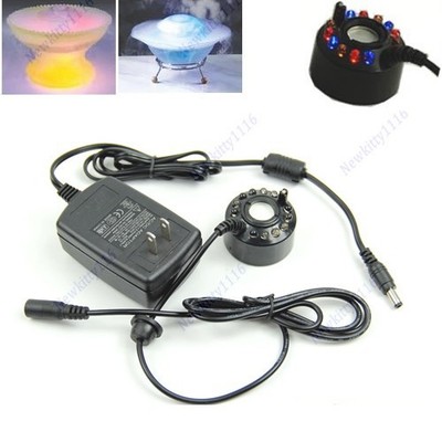 Ultrasonic 12-LED Mist Maker Fogger Water Fountain ...