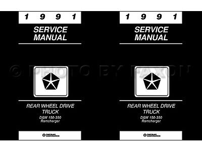 1991 Dodge Pickup Truck Repair Shop Manual D150 D250 D350 W150-W350 Ramcharger