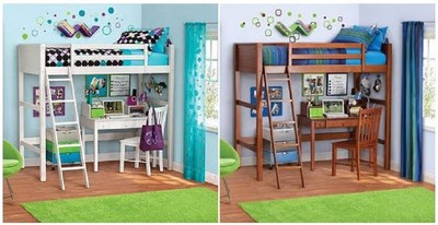 Twin Size Loft Bed With Ladder Over ...