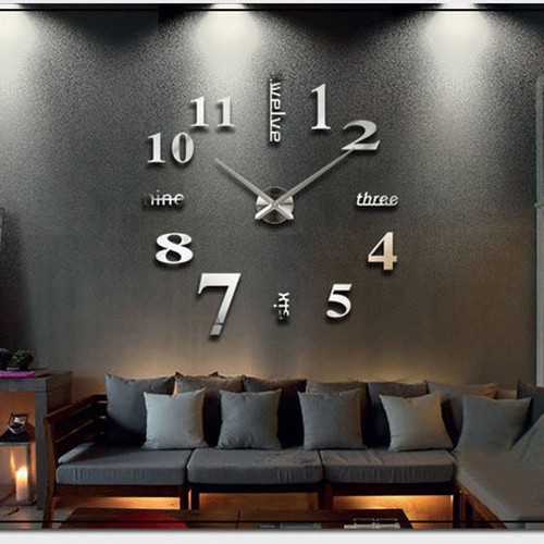 Modern Number Wall Clock 3D Mirror Surface ...