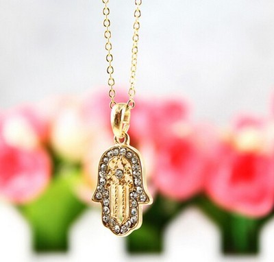 New-Fashion-women-Golden-Penguin-Hollow-Rhinestone-Pendant-Chain-Choker-Necklace