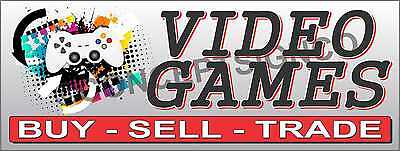 4'X10' VIDEO GAMES BANNER Sign XL Buy Sell Trade Console Systems Pawn Xbox NES