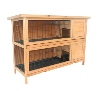 Pawhut Wood Rabbit Hutch Bunny Small Animal ...