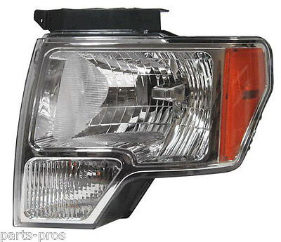 New Replacement Chrome Headlight Assembly LH / FOR 2009-14 FORD F150 TRUCK