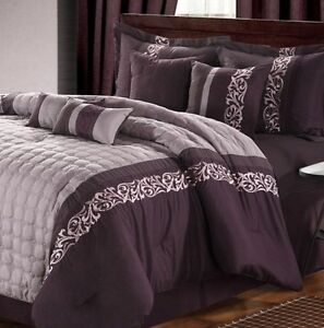 Glendale 8 Piece Comforter Set Queen King California King on Sale 4 Colors | eBay
