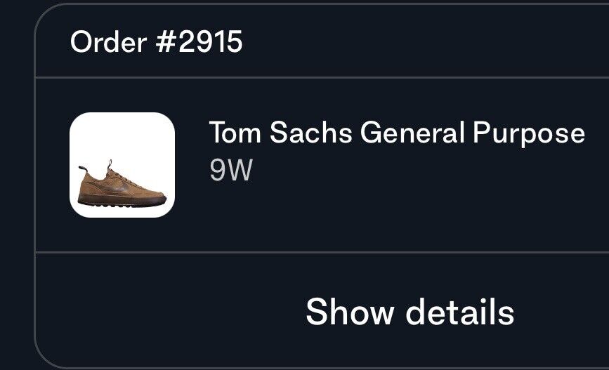 tom sachs general purpose size 9 W