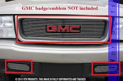 GTG 1998 - 2003 GMC Jimmy S15 3PC Polished Overlay Combo Billet Grille Grill Kit