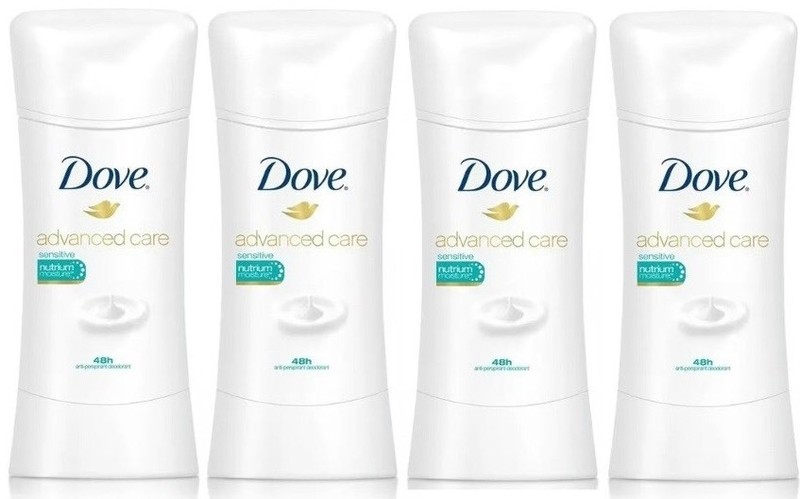 4 Dove Advanced Care Sensitive Skin Antiperspirant Deodorant Unscented
