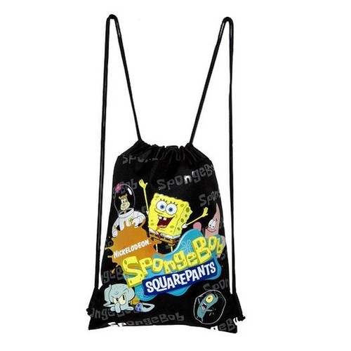NICK-JR-SPONGEBOB-FRIENDS-BLUE-DRAWSTRING-BAG-BACKPACK-TRAVEL-STRING-NEW