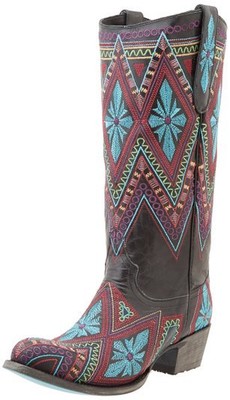 Pre-owned Lane In Box  Ladies Sunshine Round Toe Boot Black Lb0177b Size 7 Msrp $ 380 In Black Multi