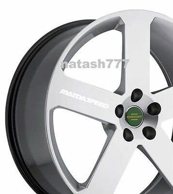 4 - MAZDASPEED Decal  Sticker Racing wheels rims MAZDA sport  emblem logo WHITE