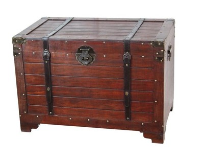 Trunk Luggage Wooden Treasure Hope Chest Coffee ...
