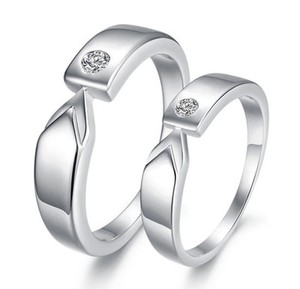 White-gold-plated-Promise-Ring-lovers-Couple-Wedding-Bands-Ring-box ...