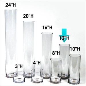 4 20 EA 15 PCS 4 W X 12 H CLEAR GLASS CYLINDER VASES
