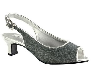 pewter evening sandals