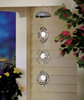 Solar Powered Lighted Orb Mobile Porch Patio ...