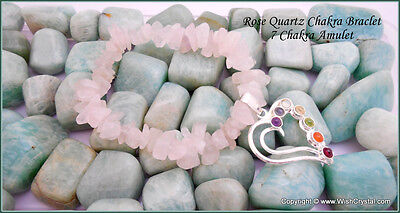 Rose Quartz Bracelet Best For Healing Jewelery 7 Chakra Stone Heart