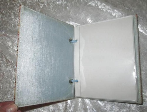 CLOTH COVERED PHOTO BOOK ALBUM W/BLUE BOW