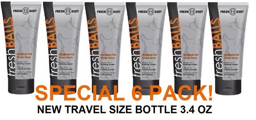 Fresh Balls NEW SIZE Bottle 3.4 oz! * 6 PACK * TRAVEL SIZE Fresh Balls!