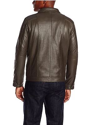 Pre-owned Emanuel Ungaro $595  Men Xlarge Brown Green Leather Motorcycle Leather Jacket