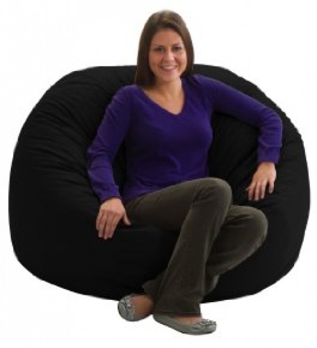 UPC 650231010103 product image for Comfort Research Fuf Large Foam Bean Bag Chair, Black Twill | upcitemdb.com