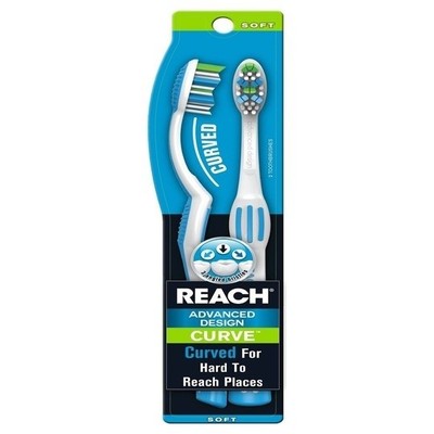 UPC 840040101905 product image for Reach Advanced Design Curve Manual Toothbrush, 3 Angle Bristles, Soft, 2 Count | upcitemdb.com