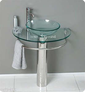 modern-Bathroom-vanities-pedestal-vessel-glass-furniture-sink-w-bath ...