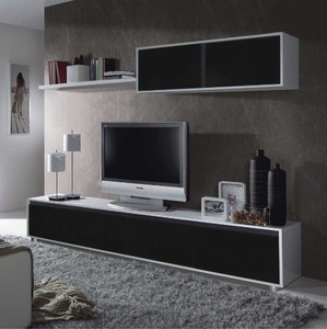 Mueble de comedor moderno salon completo, Blanco y Negro Brillo | eBay