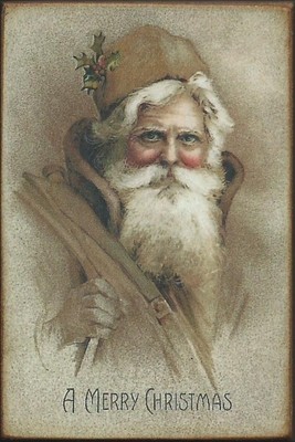 Wood-Magnet-Christmas-Santa-Old-World-Vintage-Style-319