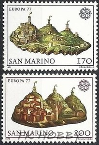 SzczegÃ³Å‚y o San Marino 1977 Mi 1131-32 ** Union Europa Cept Monte ...