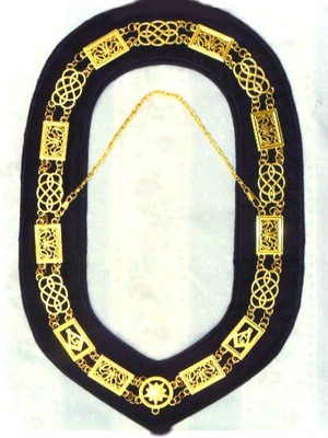 REGALIA-MASONIC-GRAND-LODGE-METAL-CHAIN-COLLAR-BLACK-VELVET-HI-QUALITY-CP-MADE