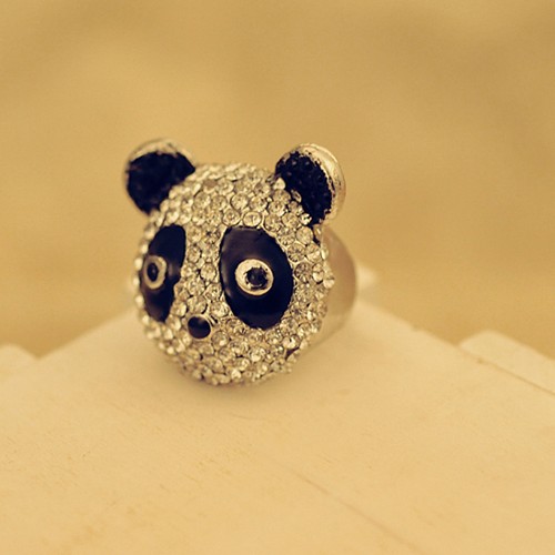 Fashion-Crystal-Rhinestone-Enamel-Panda-Bear-Finger-Ring-Women-Gift-Jewellery