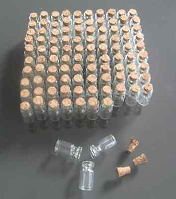 LOT of 100 small glass vials with ...
