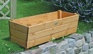 Large Wooden Flower Planter / Wood Planter / Timber Trough Box | eBay