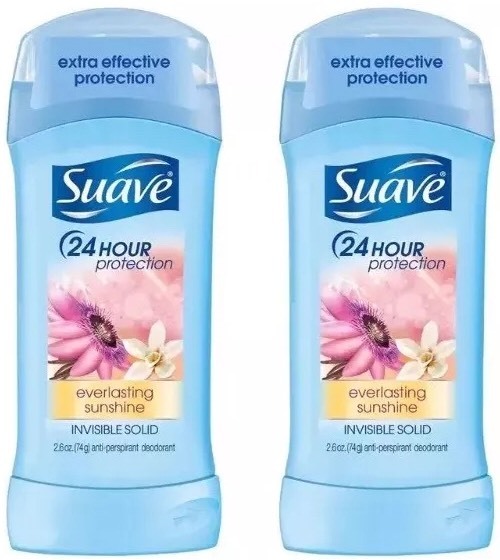 2 Suave Invisible Solid Everlasting Sunshine Antiperspirant Deodorant