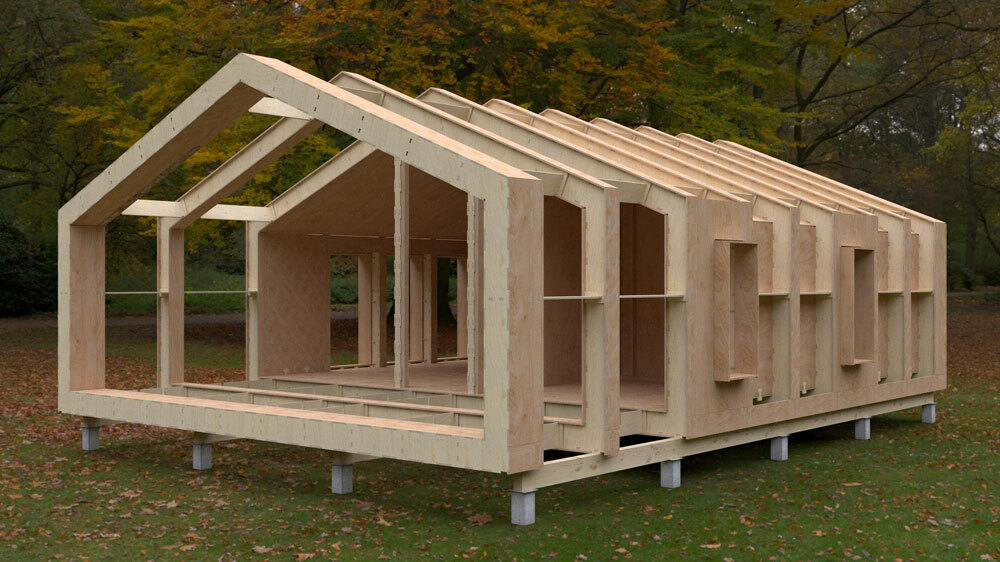 House Prefab Frame Kit Diy Building Plywood 79m2 850sq Ft